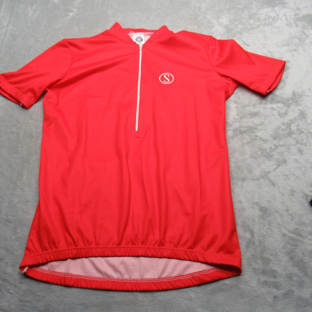 Vintage Schwinn Cycling Jersey Unisex? Medium Red Half Zip‎ Made in Italy